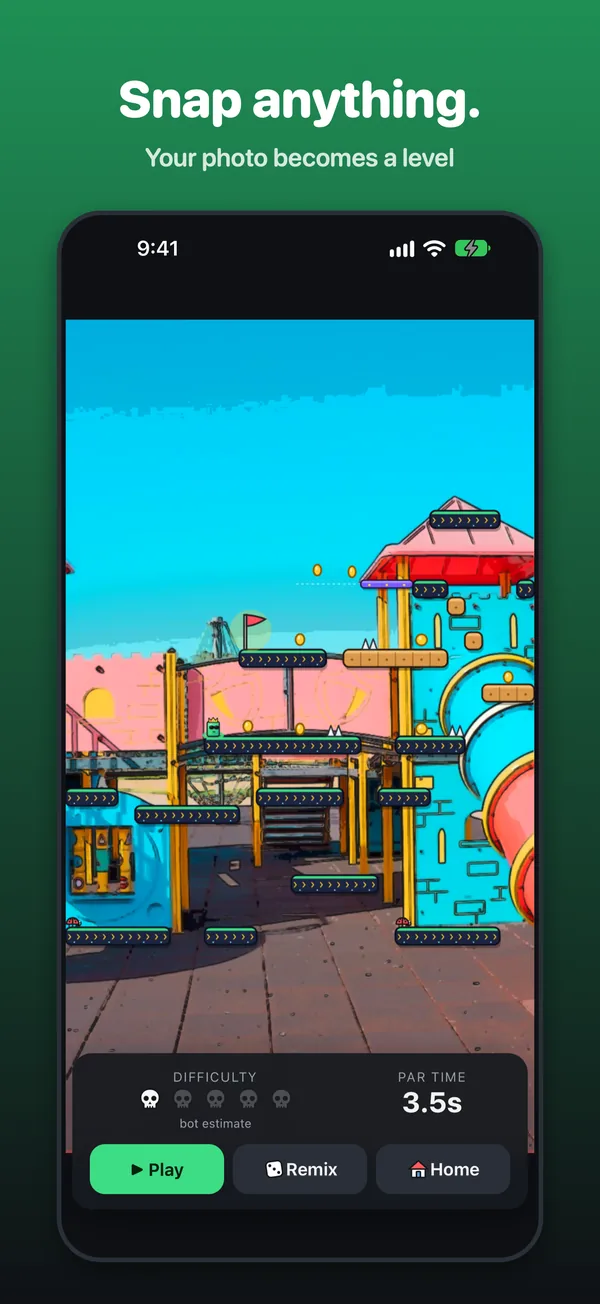 Snap Dash: A level made from a photo