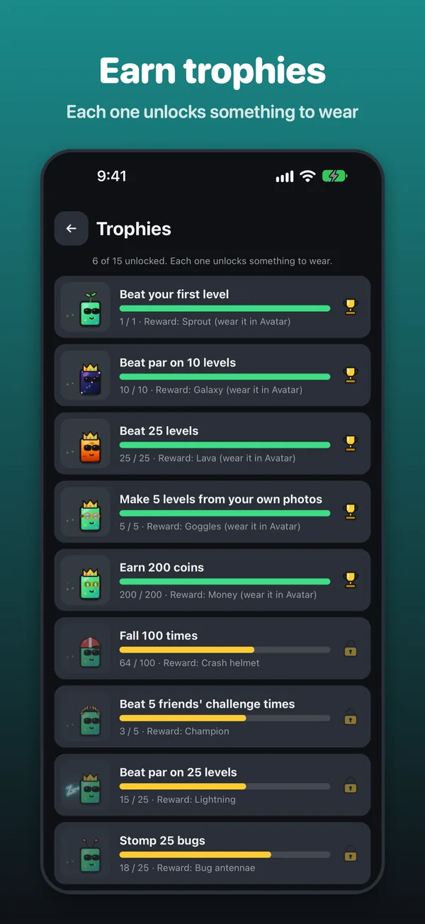 Snap Dash: Trophies